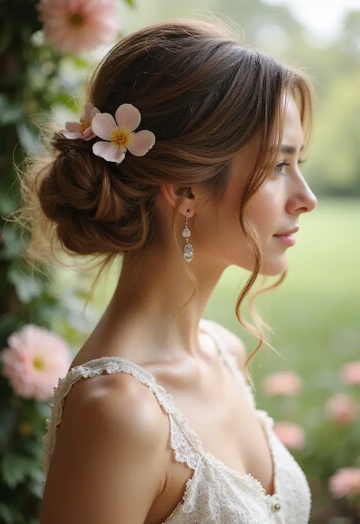 25 Short Wedding Hairstyles That Will Make You Say WOW 10 25 Short Wedding Hairstyles That Will Make You Say WOW - 10. Romantic Loose Chignon