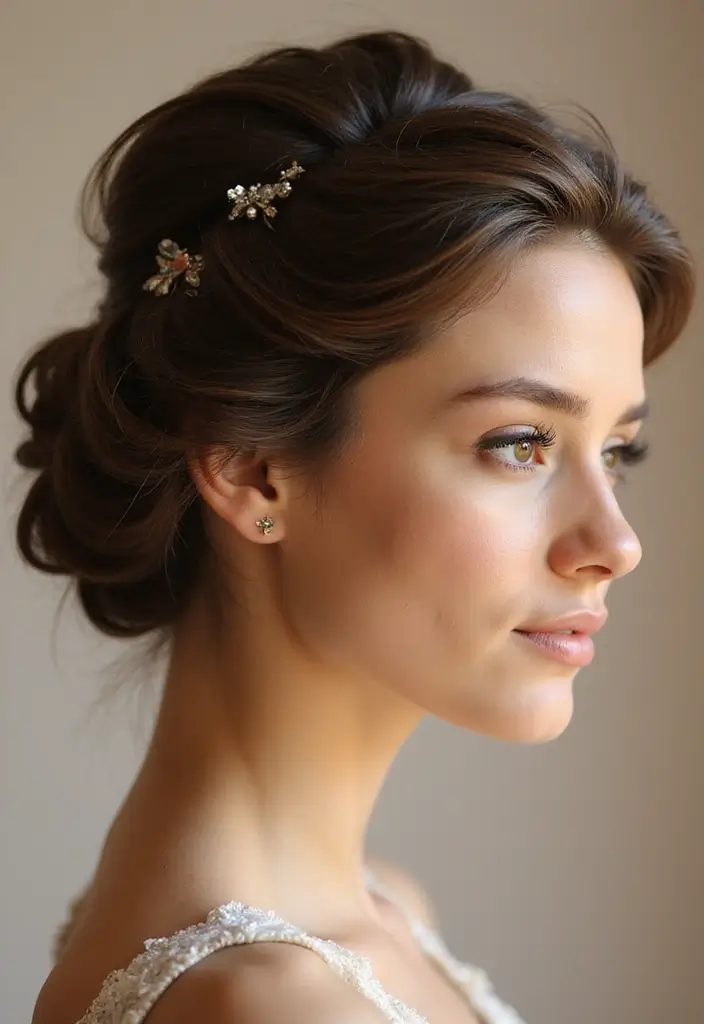 25 Short Wedding Hairstyles That Will Make You Say WOW 16 25 Short Wedding Hairstyles That Will Make You Say WOW - 14. Twisted Updo