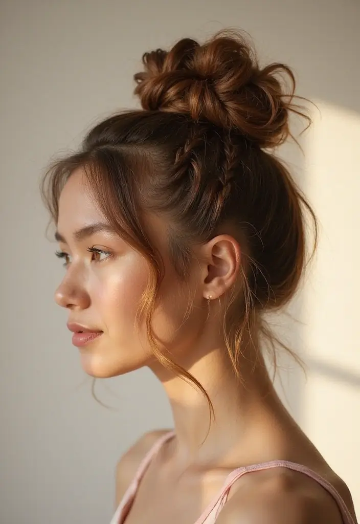 25 Short Wedding Hairstyles That Will Make You Say WOW 19 25 Short Wedding Hairstyles That Will Make You Say WOW - 17. Messy Bun with Twists