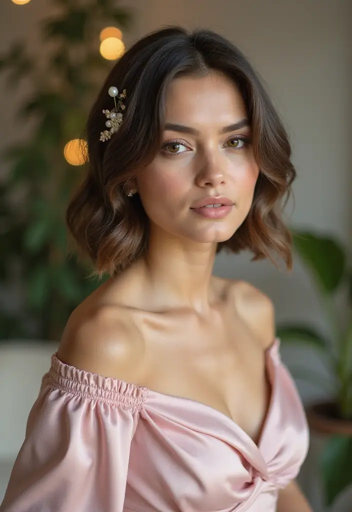 25 Short Wedding Hairstyles That Will Make You Say WOW 24 25 Short Wedding Hairstyles That Will Make You Say WOW - 20. The Elegant Faux Bob