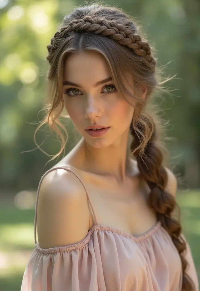 26 Genius Haircuts For Thin Hair That Actually Look Fuller 27 26 Genius Haircuts For Thin Hair That Actually Look Fuller - 23. Braided Crown with Loose Ends