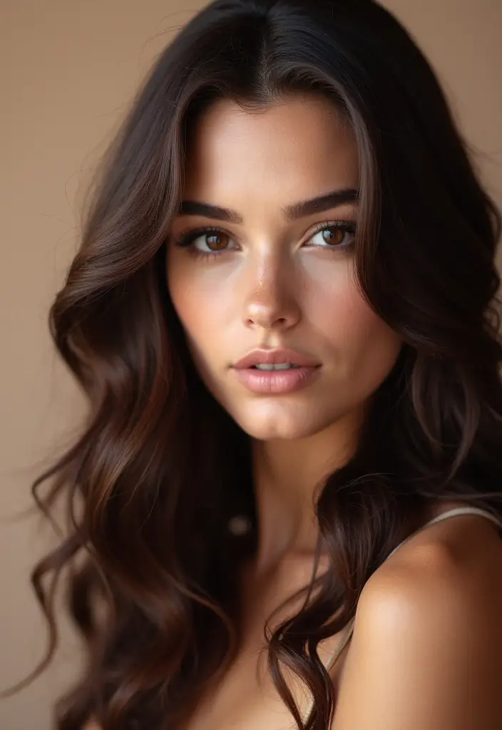 26 Glamorous Dark Brown Hair With Highlights You Can’t Resist 13 26 Glamorous Dark Brown Hair With Highlights You Can’t Resist - 11. Subtle Face-Framing Highlights