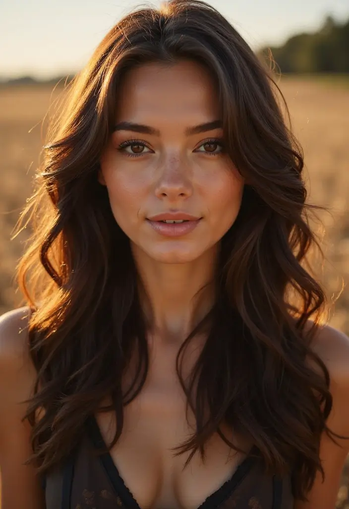 26 Glamorous Dark Brown Hair With Highlights You Can’t Resist 15 26 Glamorous Dark Brown Hair With Highlights You Can’t Resist - 13. Warm Honey Accents