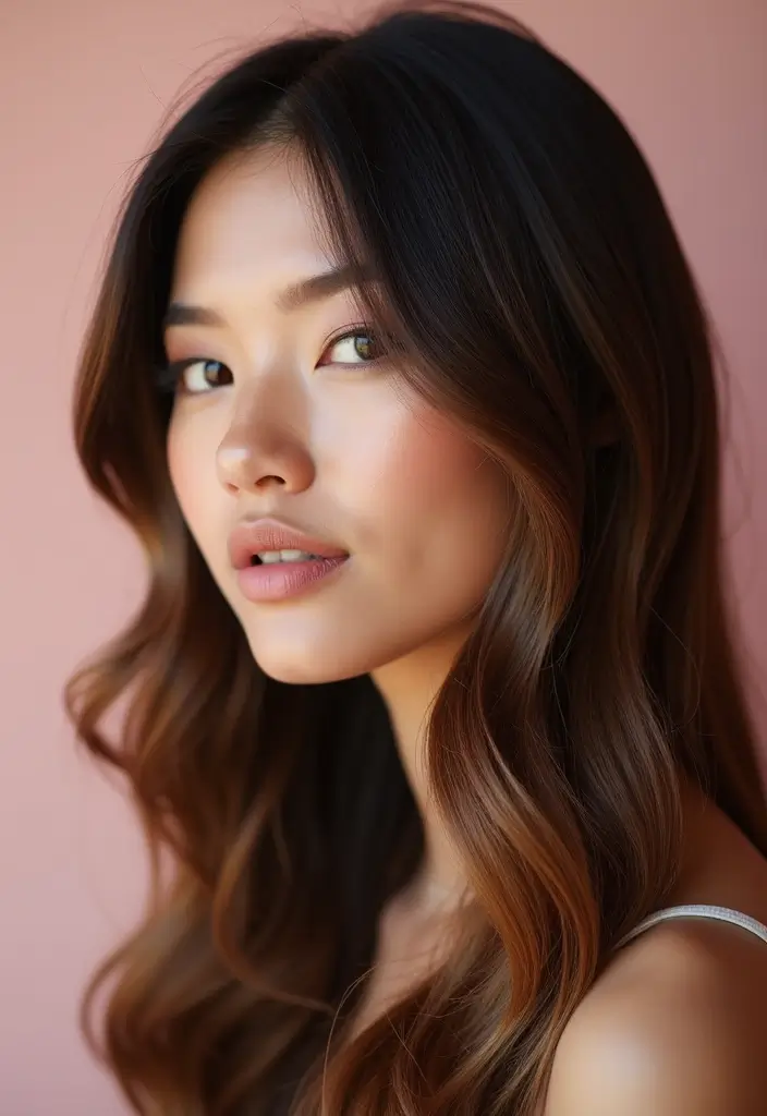 26 Glamorous Dark Brown Hair With Highlights You Can’t Resist 29 26 Glamorous Dark Brown Hair With Highlights You Can’t Resist - 25. Glossy Straight Locks