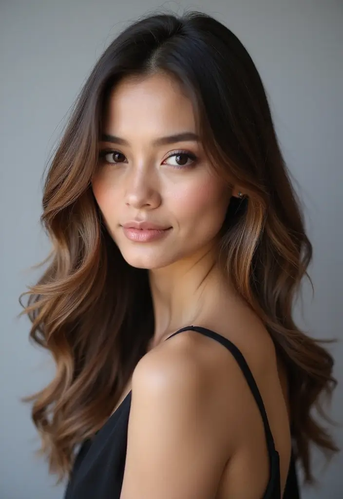 26 Glamorous Dark Brown Hair With Highlights You Can’t Resist 5 26 Glamorous Dark Brown Hair With Highlights You Can’t Resist - 5. Ashy Brown Balayage