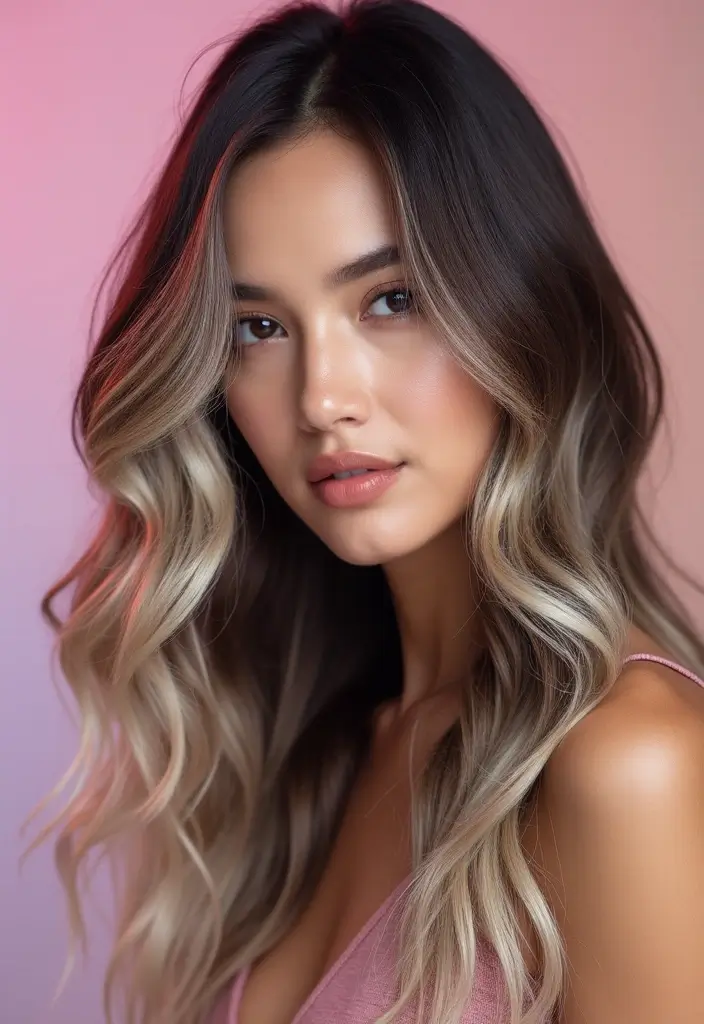 26 Glamorous Dark Brown Hair With Highlights You Can’t Resist 8 26 Glamorous Dark Brown Hair With Highlights You Can’t Resist - 8. Ice Blonde Highlights