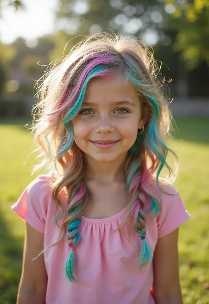 27 Adorable Little Girl Hairstyles Perfect For Any Occasion 29 27 Adorable Little Girl Hairstyles Perfect For Any Occasion - 25. Fun Hair Chalk Styles