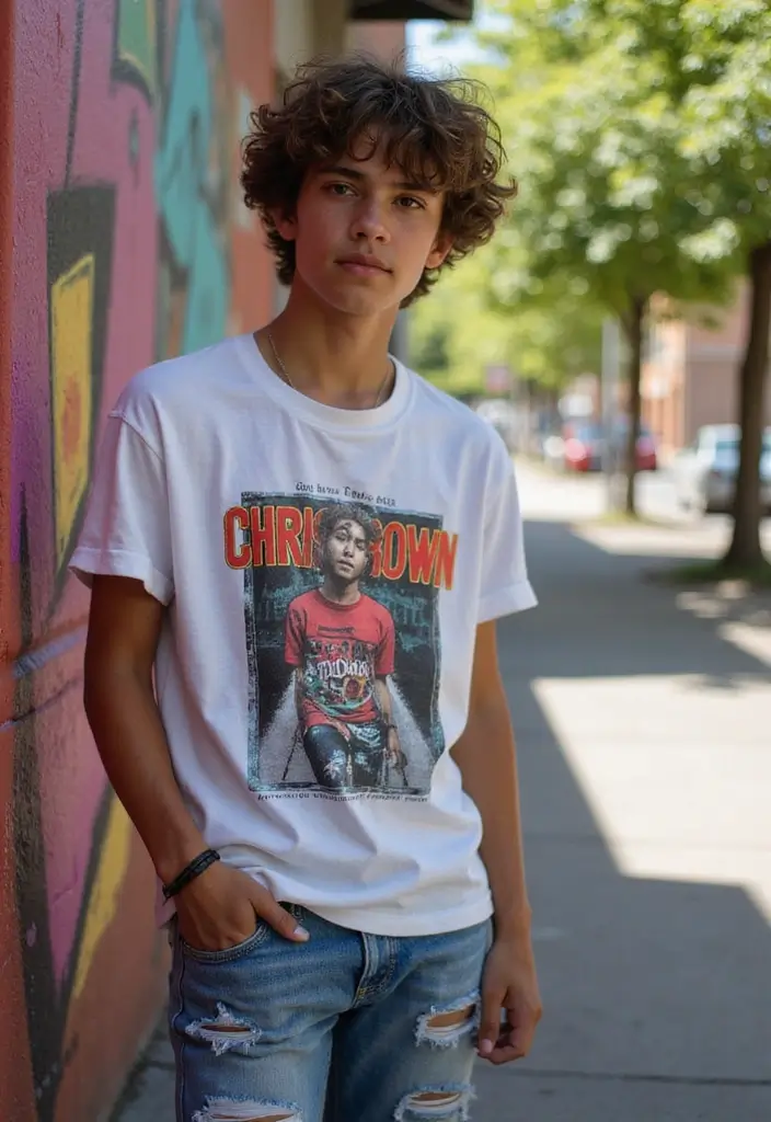 27 Celebrity-Inspired Hairstyles For Teenage Guys That WOW 10 27 Celebrity-Inspired Hairstyles For Teenage Guys That WOW - 10. Chris Brown’s Shaggy Curls