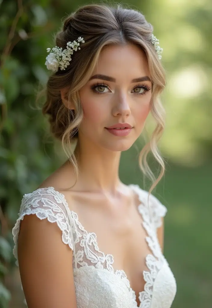 27 Half Up Half Down Wedding Hairstyles: Elegant Ideas for Brides 29 27 Half Up Half Down Wedding Hairstyles: Elegant Ideas for Brides - 25. Half Up with Twisted Sections