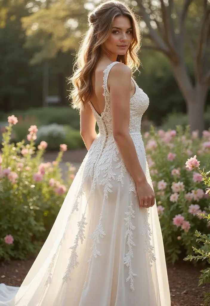 27 Half Up Half Down Wedding Hairstyles: Elegant Ideas for Brides 9 27 Half Up Half Down Wedding Hairstyles: Elegant Ideas for Brides - 9. Soft Waves with a Half Knot