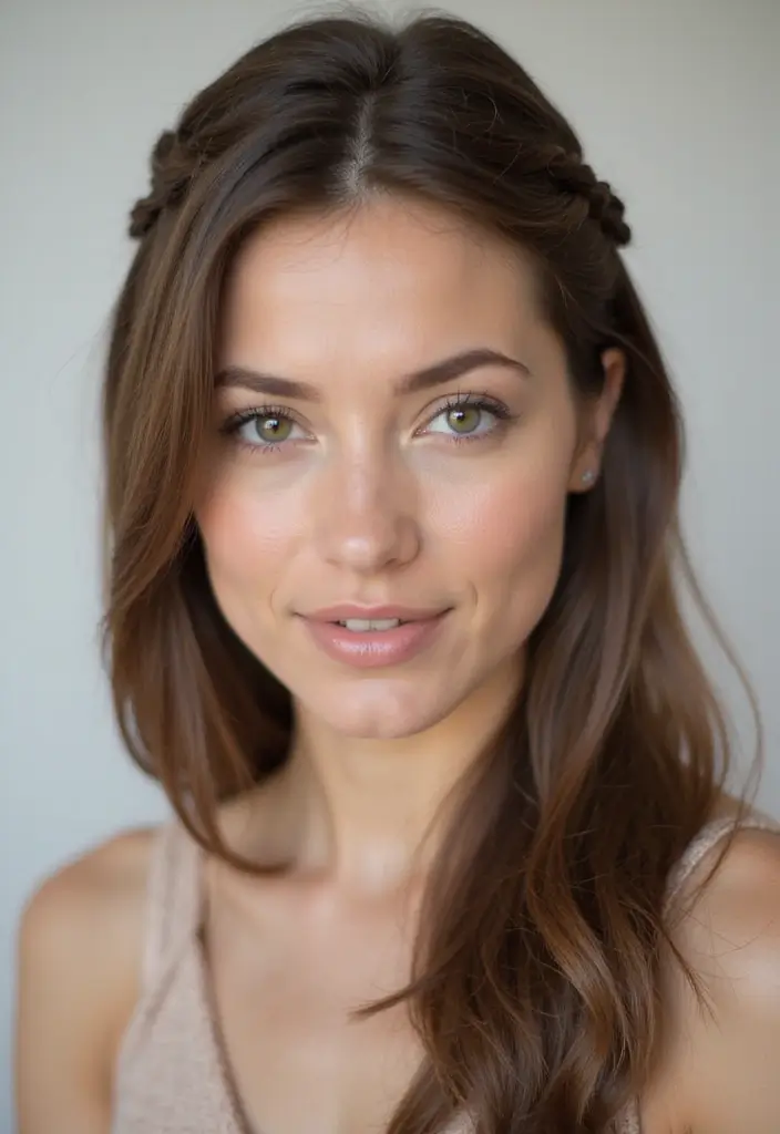 27 Medium Length Brown Hairstyles That Always Look Polished 21 27 Medium Length Brown Hairstyles That Always Look Polished - 19. Sleek Braid