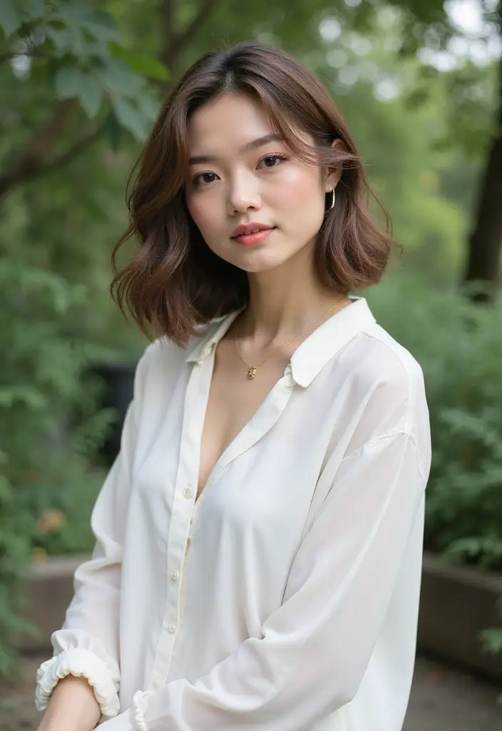 27 Medium Length Brown Hairstyles That Always Look Polished 25 27 Medium Length Brown Hairstyles That Always Look Polished - 21. Flowy Center Part