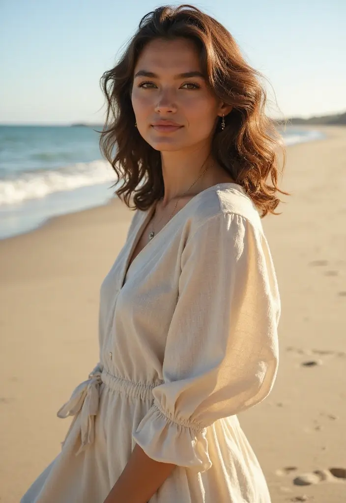 27 Medium Length Brown Hairstyles That Always Look Polished 27 27 Medium Length Brown Hairstyles That Always Look Polished - 23. Natural Beach Waves