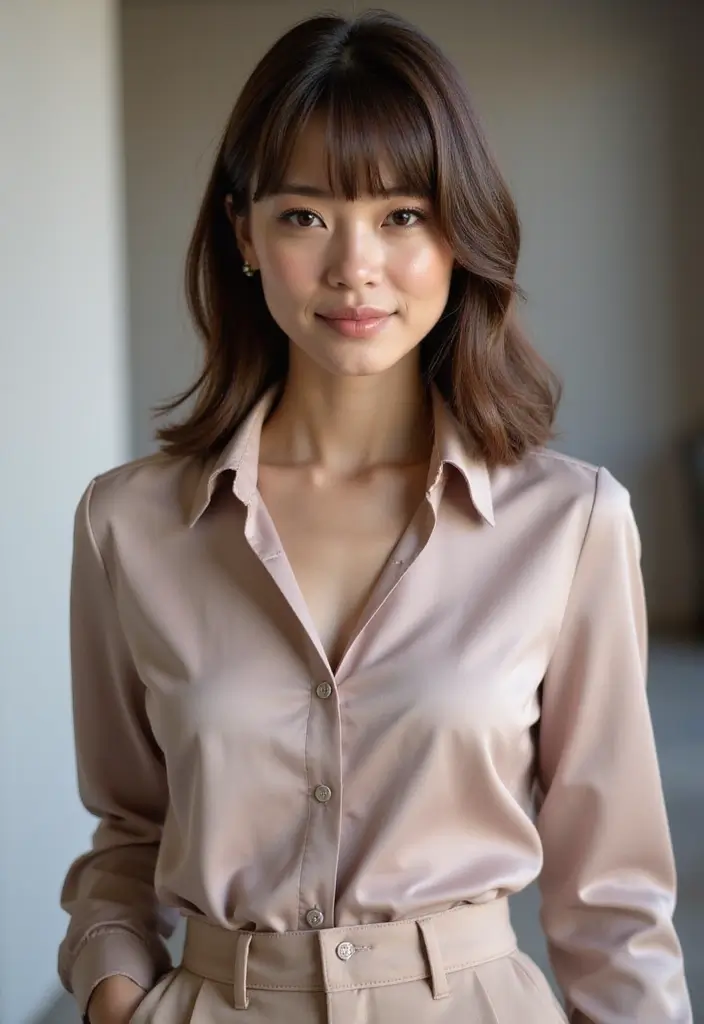 27 Medium Length Brown Hairstyles That Always Look Polished 8 27 Medium Length Brown Hairstyles That Always Look Polished - 8. Classic Blunt Cut