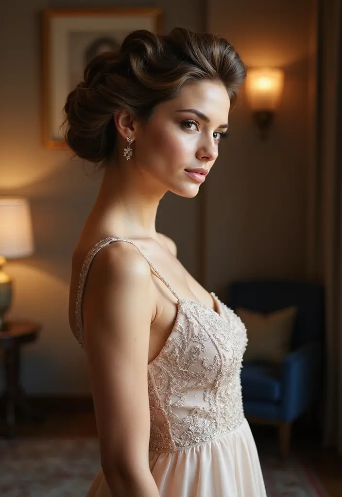 27 Messy Updos for Long Hair That Look Effortless and Elegant 10 27 Messy Updos for Long Hair That Look Effortless and Elegant - 10. The Looping Updo