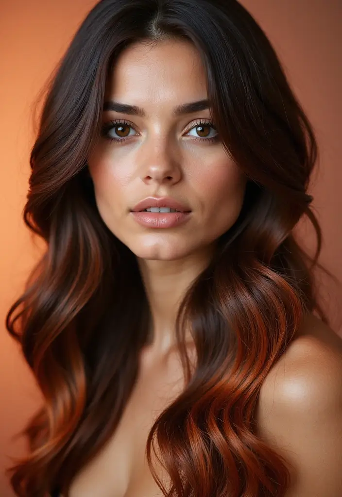 27 Scrumptious Vibrant Hues For Chocolate Brown Hair 1 27 Scrumptious Vibrant Hues For Chocolate Brown Hair - 1. Fiery Copper Highlights