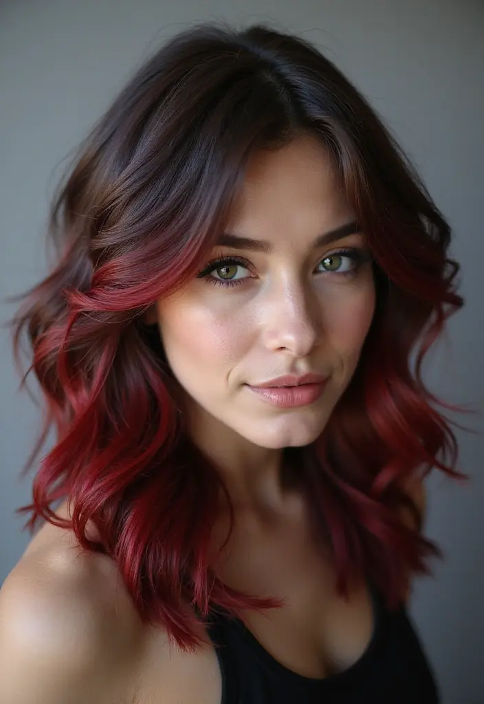 27 Scrumptious Vibrant Hues For Chocolate Brown Hair 14 27 Scrumptious Vibrant Hues For Chocolate Brown Hair - 12. Cherry Red Underlights