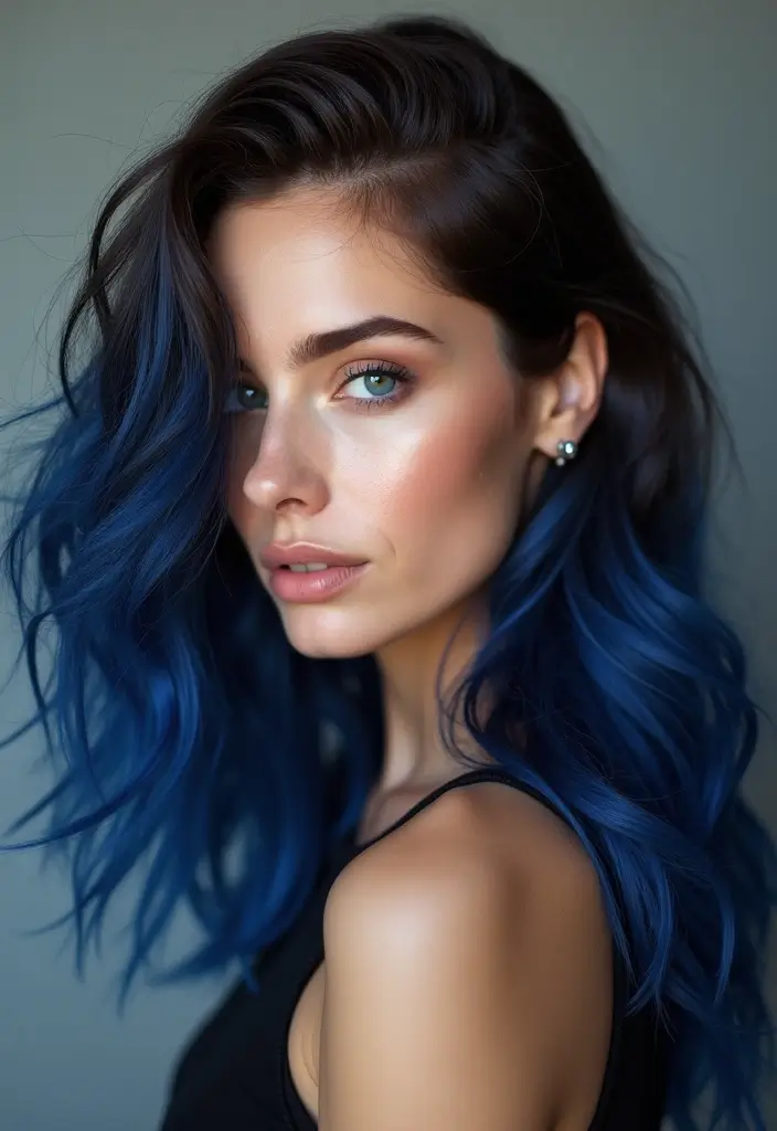 27 Scrumptious Vibrant Hues For Chocolate Brown Hair 25 27 Scrumptious Vibrant Hues For Chocolate Brown Hair - 21. Vibrant Indigo Ends