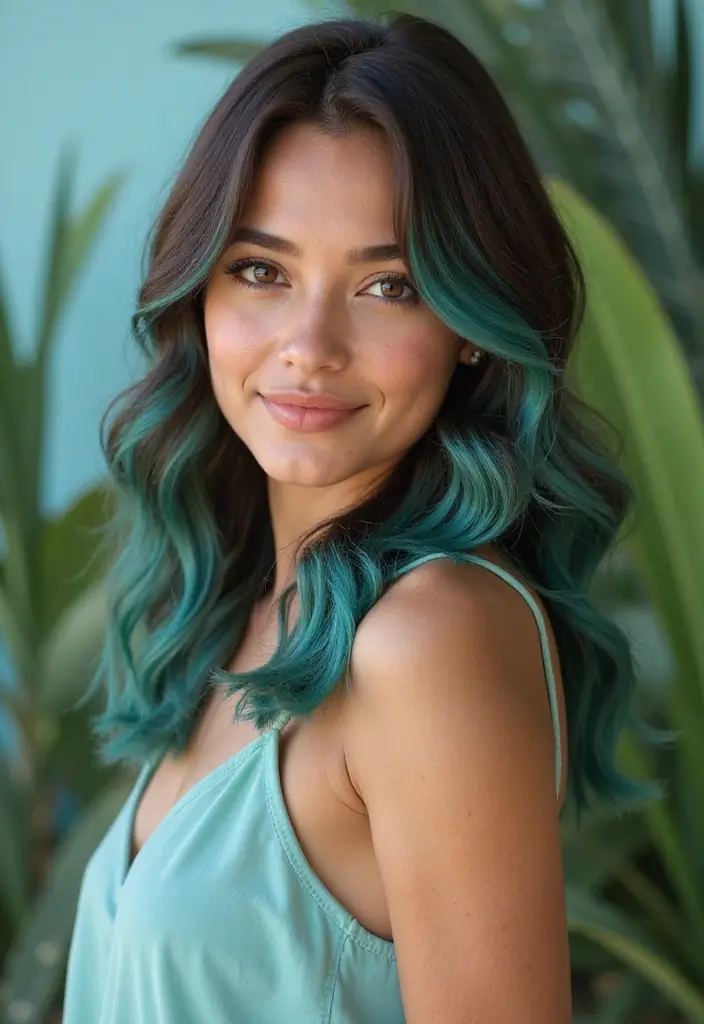 27 Scrumptious Vibrant Hues For Chocolate Brown Hair 27 27 Scrumptious Vibrant Hues For Chocolate Brown Hair - 23. Tropical Aqua Highlights
