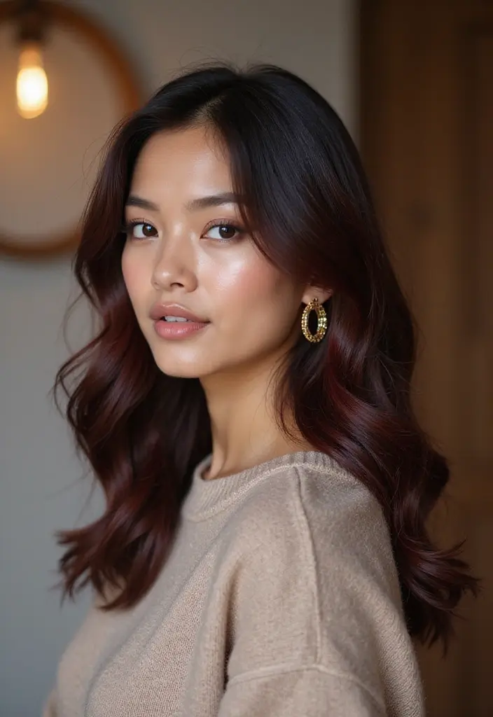 27 Scrumptious Vibrant Hues For Chocolate Brown Hair 4 27 Scrumptious Vibrant Hues For Chocolate Brown Hair - 4. Brilliant Burgundy Balayage