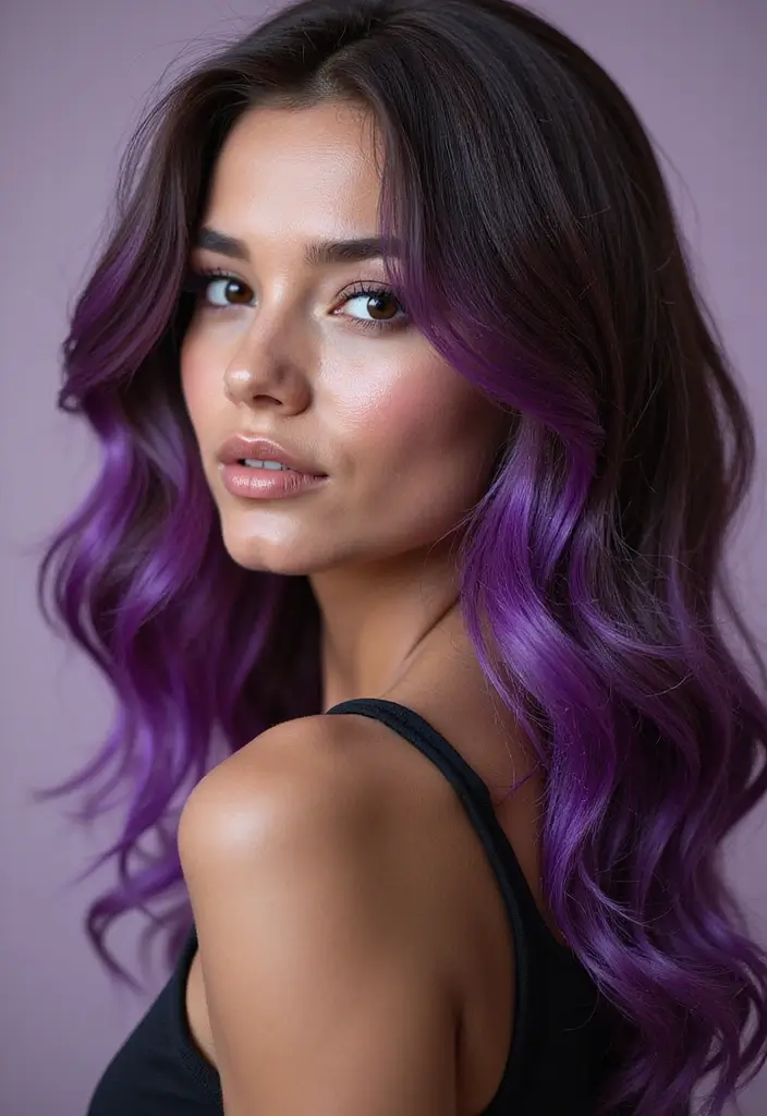 27 Scrumptious Vibrant Hues For Chocolate Brown Hair 6 27 Scrumptious Vibrant Hues For Chocolate Brown Hair - 6. Vibrant Violet Accents