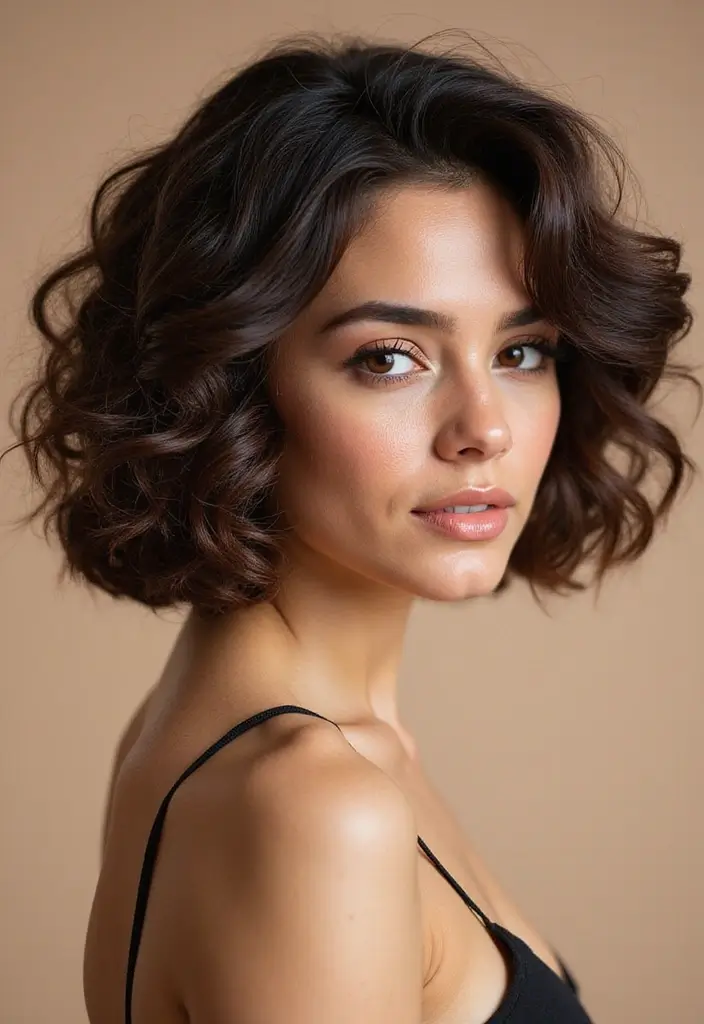 27 Unique Curly Bob Hairstyle Variations You Can’t Miss 17 27 Unique Curly Bob Hairstyle Variations You Can’t Miss - 15. Curly Bob with Volume