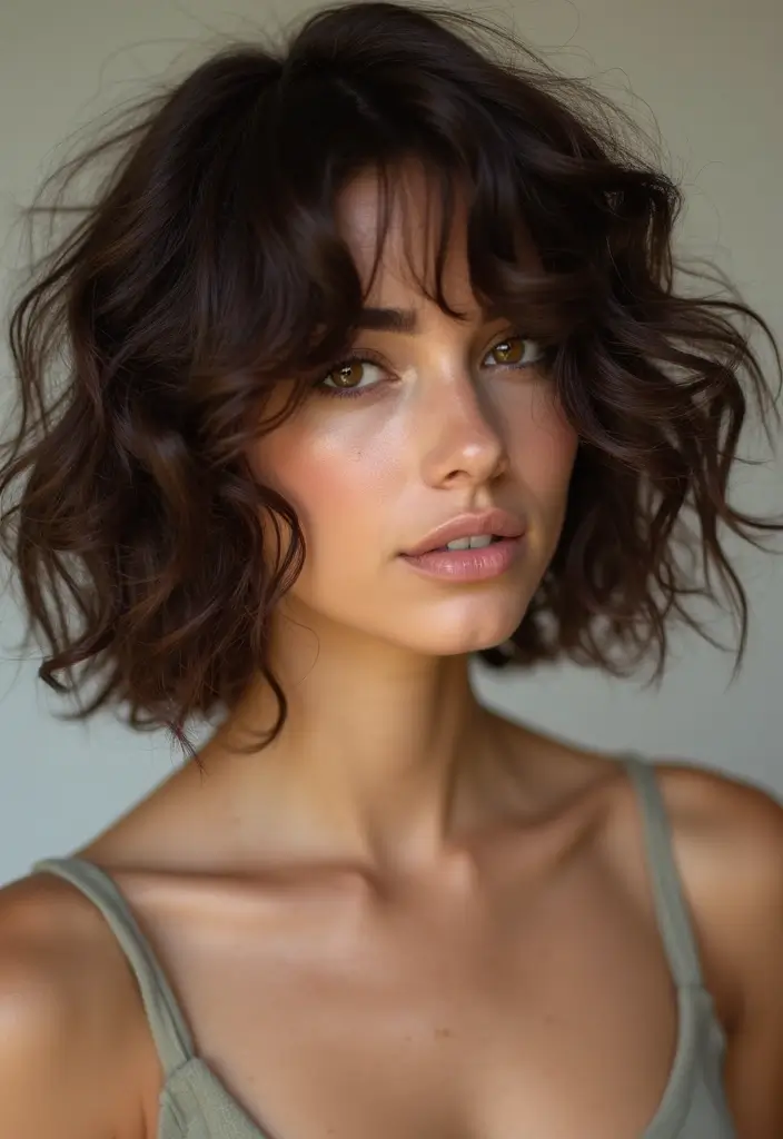 27 Unique Curly Bob Hairstyle Variations You Can’t Miss 18 27 Unique Curly Bob Hairstyle Variations You Can’t Miss - 16. Curly Bob with a Shag