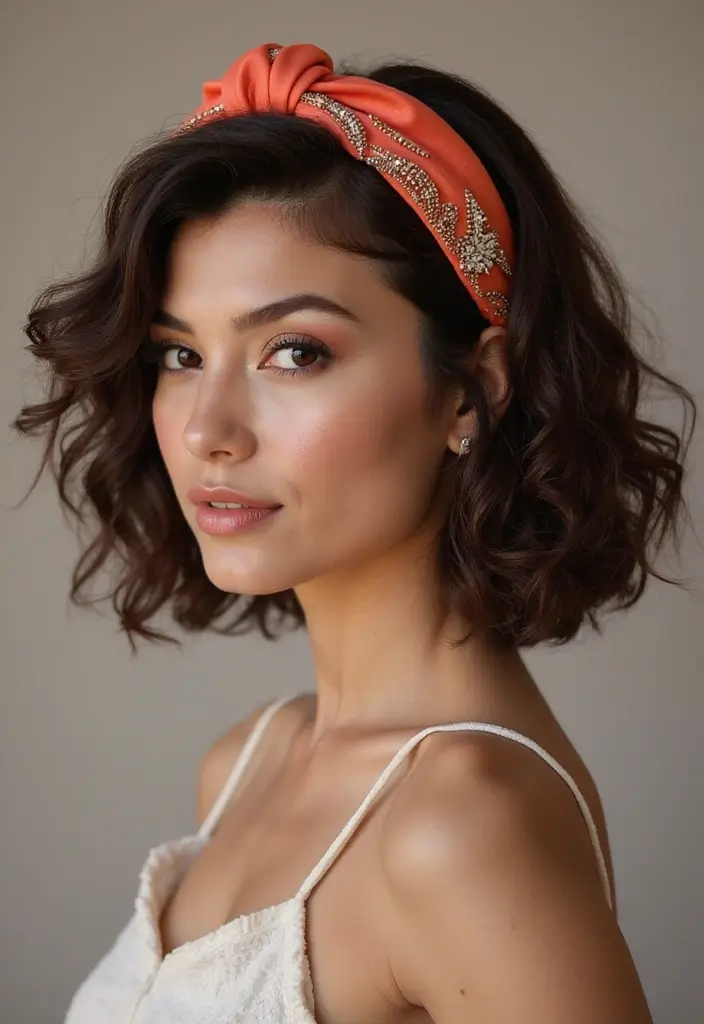 27 Unique Curly Bob Hairstyle Variations You Can’t Miss 19 27 Unique Curly Bob Hairstyle Variations You Can’t Miss - 17. Curly Bob with a Headband