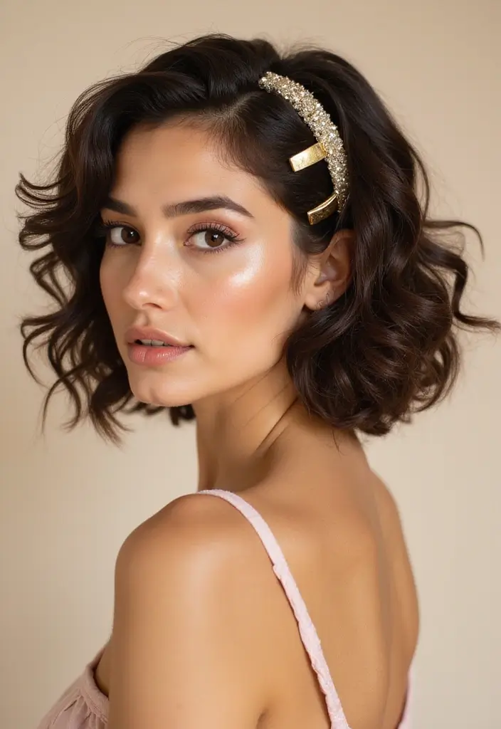 27 Unique Curly Bob Hairstyle Variations You Can’t Miss 26 27 Unique Curly Bob Hairstyle Variations You Can’t Miss - 22. Curly Bob with Half-Up Style