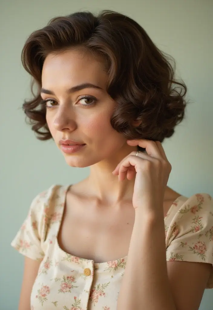 27 Unique Curly Bob Hairstyle Variations You Can’t Miss 27 27 Unique Curly Bob Hairstyle Variations You Can’t Miss - 23. Vintage Curly Bob