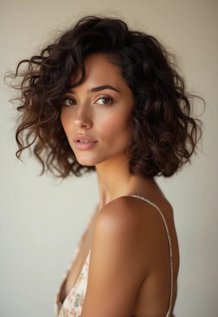 27 Unique Curly Bob Hairstyle Variations You Can’t Miss 28 27 Unique Curly Bob Hairstyle Variations You Can’t Miss - 24. Curly Bob with Feathered Layers