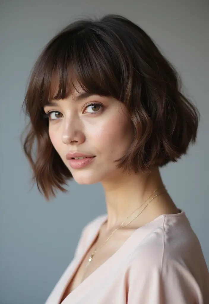 28 Blunt Bob with Bangs Hairstyles Sleek, Sharp and Sophisticated 10 28 Blunt Bob with Bangs Hairstyles Sleek, Sharp and Sophisticated - 10. Blunt Bob with Layered Bangs