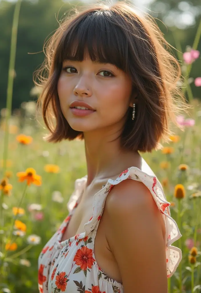28 Blunt Bob with Bangs Hairstyles Sleek, Sharp and Sophisticated 14 28 Blunt Bob with Bangs Hairstyles Sleek, Sharp and Sophisticated - 12. Blunt Bob with Messy Bangs