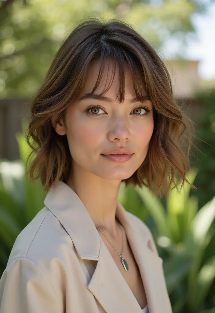 28 Blunt Bob with Bangs Hairstyles Sleek, Sharp and Sophisticated 2 28 Blunt Bob with Bangs Hairstyles Sleek, Sharp and Sophisticated - 2. Textured Blunt Bob with Wispy Bangs