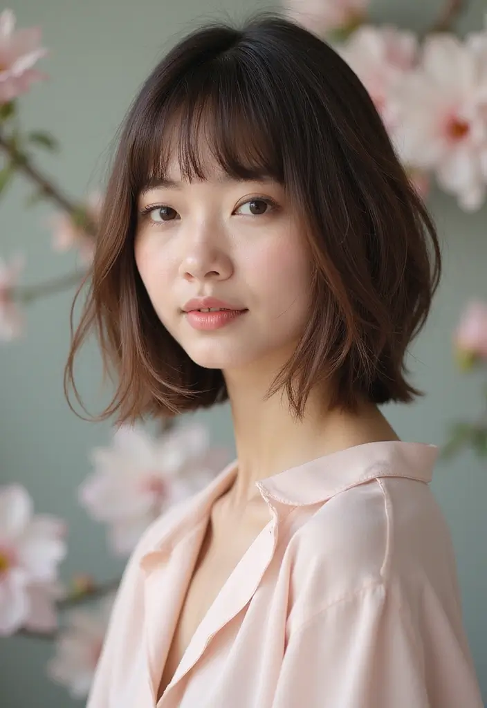 28 Blunt Bob with Bangs Hairstyles Sleek, Sharp and Sophisticated 22 28 Blunt Bob with Bangs Hairstyles Sleek, Sharp and Sophisticated - 20. Blunt Bob with Feathered Bangs
