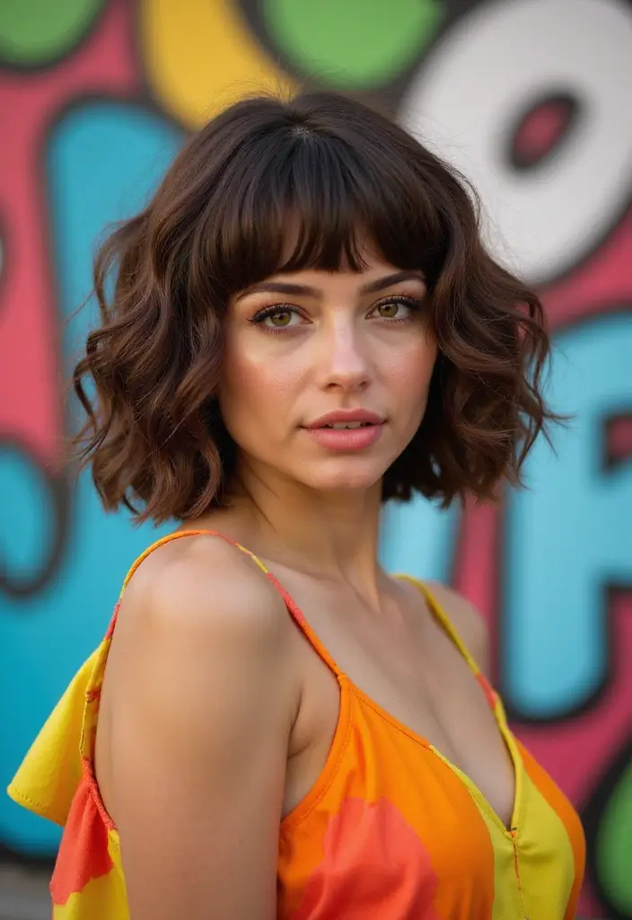 28 Blunt Bob with Bangs Hairstyles Sleek, Sharp and Sophisticated 25 28 Blunt Bob with Bangs Hairstyles Sleek, Sharp and Sophisticated - 21. Blunt Bob with Curly Ends and Bangs