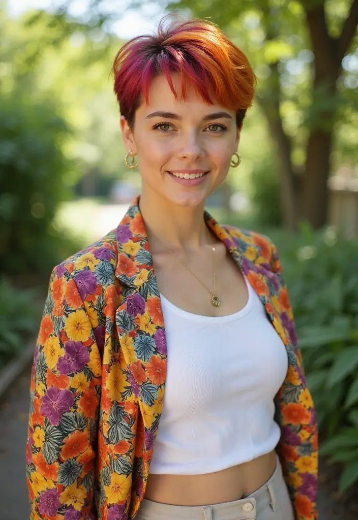 28 Chic Short Pixie Haircuts Full Of Femininity & Practicality 21 28 Chic Short Pixie Haircuts Full Of Femininity & Practicality - 19. Pixie with Colorful Underlayer