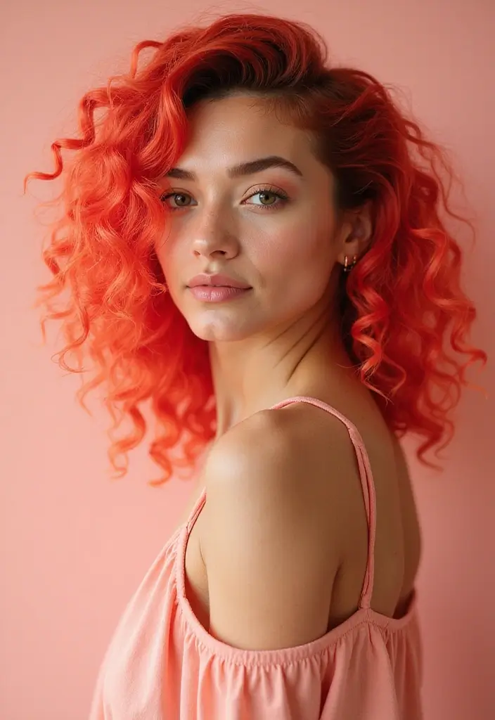 28 Face Framing Highlights Ideas That Instantly Brighten Your Look - 15. Bright Coral Highlights