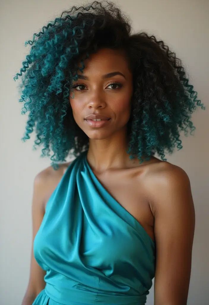 28 Face Framing Highlights Ideas That Instantly Brighten Your Look - 19. Vibrant Teal Highlights