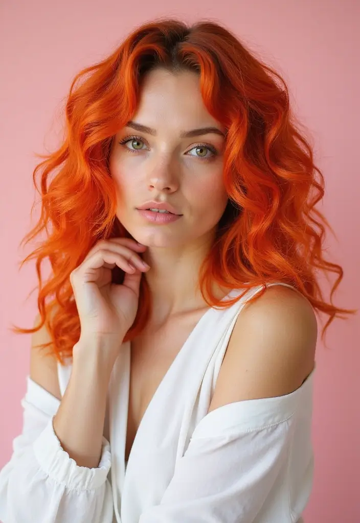 28 Face Framing Highlights Ideas That Instantly Brighten Your Look - 25. Bright Carrot Orange Highlights