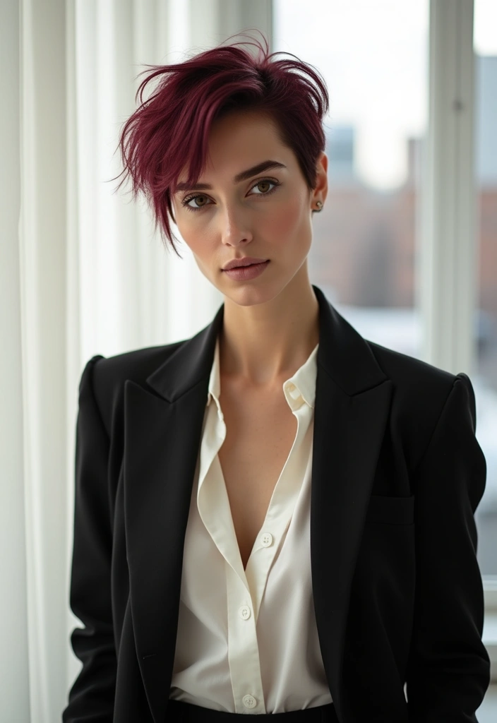 28 Irresistible Burgundy Hair Color Ideas For Brunettes, Blondes & Redheads 16 28 Irresistible Burgundy Hair Color Ideas For Brunettes, Blondes & Redheads - 14. Burgundy Pixie Cut