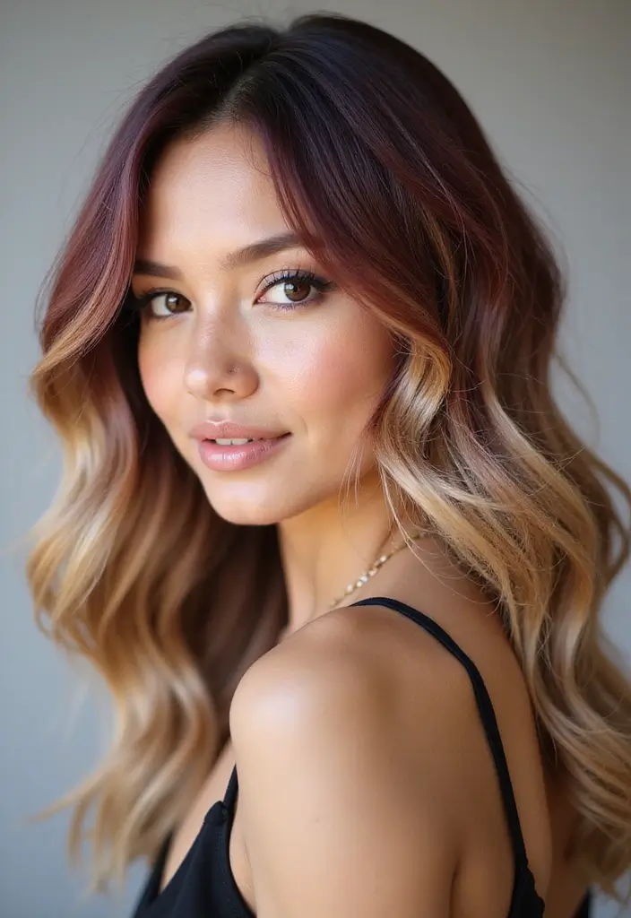 28 Irresistible Burgundy Hair Color Ideas For Brunettes, Blondes & Redheads 7 28 Irresistible Burgundy Hair Color Ideas For Brunettes, Blondes & Redheads - 7. Burgundy Roots with Blonde Ends