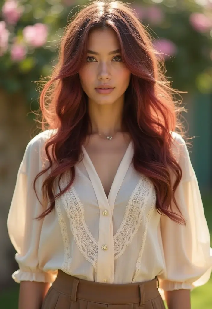 28 Irresistible Burgundy Hair Color Ideas For Brunettes, Blondes & Redheads 8 28 Irresistible Burgundy Hair Color Ideas For Brunettes, Blondes & Redheads - 8. Burgundy Hair with Ashy Blonde Highlights