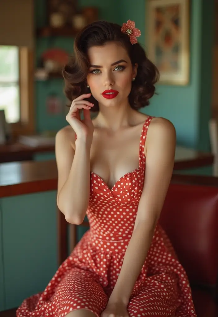 28 Shoulder Length Hairstyles That Never Go Out of Style 4 28 Shoulder Length Hairstyles That Never Go Out of Style - 4. Vintage Pin-Up Curls
