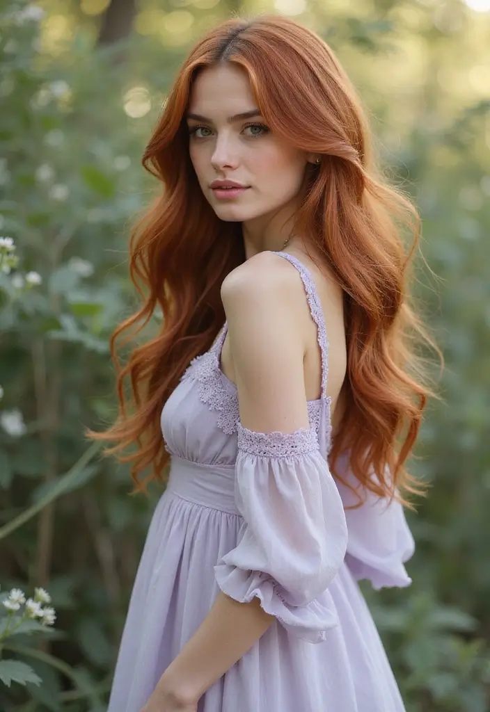 29 Red Hair with Highlights Ideas for a Fiery New Look 10 29 Red Hair with Highlights Ideas for a Fiery New Look - 10. Soft Lavender Highlights