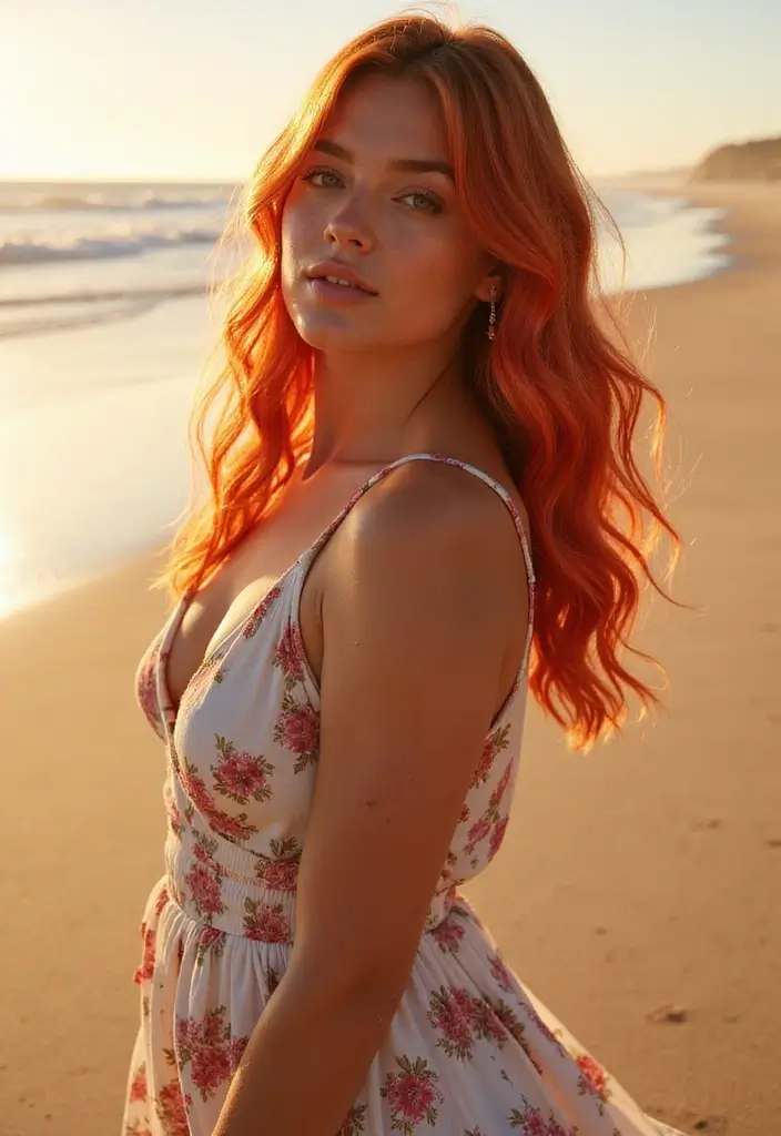 29 Red Hair with Highlights Ideas for a Fiery New Look 14 29 Red Hair with Highlights Ideas for a Fiery New Look - 12. Sunset Coral Dipped Ends