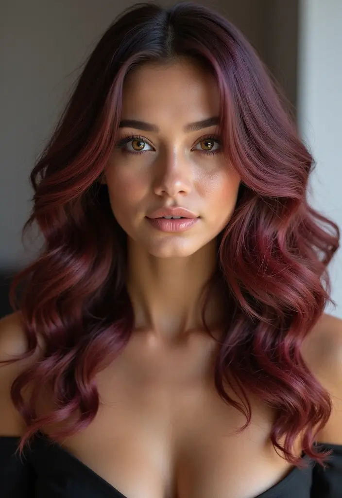 29 Red Hair with Highlights Ideas for a Fiery New Look 16 29 Red Hair with Highlights Ideas for a Fiery New Look - 14. Rich Burgundy with Gold Undertones