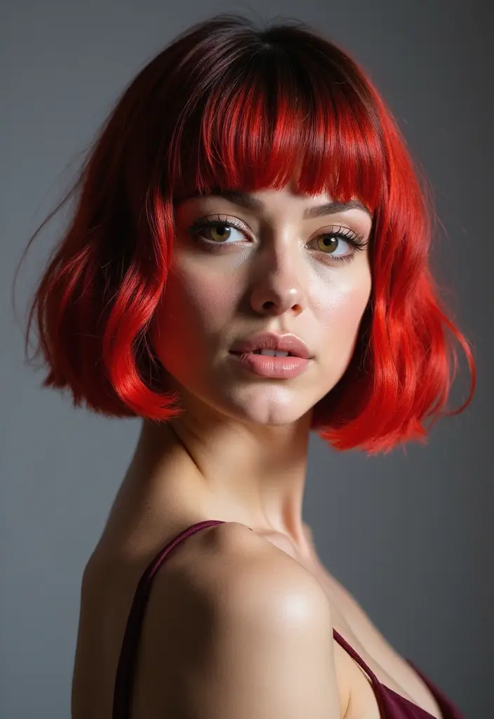 29 Red Hair with Highlights Ideas for a Fiery New Look 18 29 Red Hair with Highlights Ideas for a Fiery New Look - 16. Electric Red Streaks