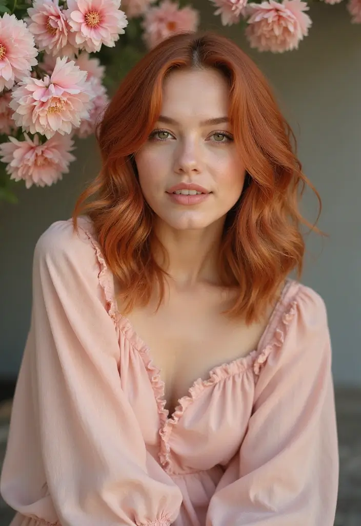 29 Red Hair with Highlights Ideas for a Fiery New Look 27 29 Red Hair with Highlights Ideas for a Fiery New Look - 23. Light Sage Highlights