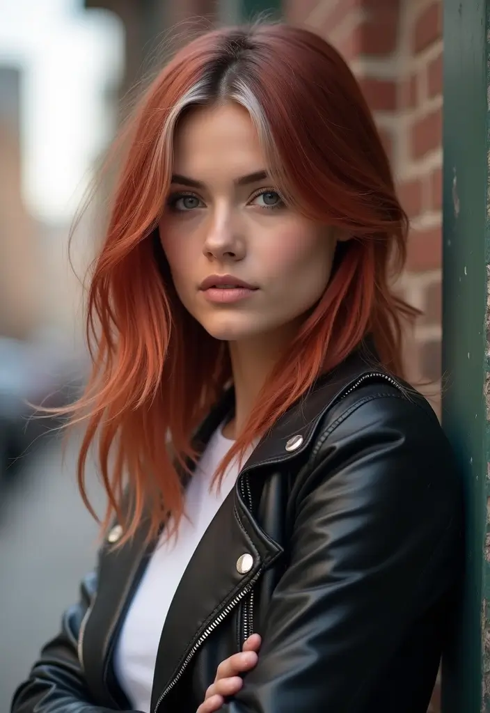 29 Red Hair with Highlights Ideas for a Fiery New Look 30 29 Red Hair with Highlights Ideas for a Fiery New Look - 26. Cool Silver Tips